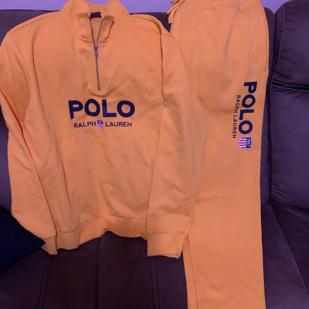 Ralph Lauren Yellow Polo Sweatshirt and Pants Set